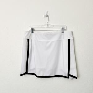 [Cobble Lane] White Black Piping Tennis Skort Pull On Athletic Golf Skirt Sz XL